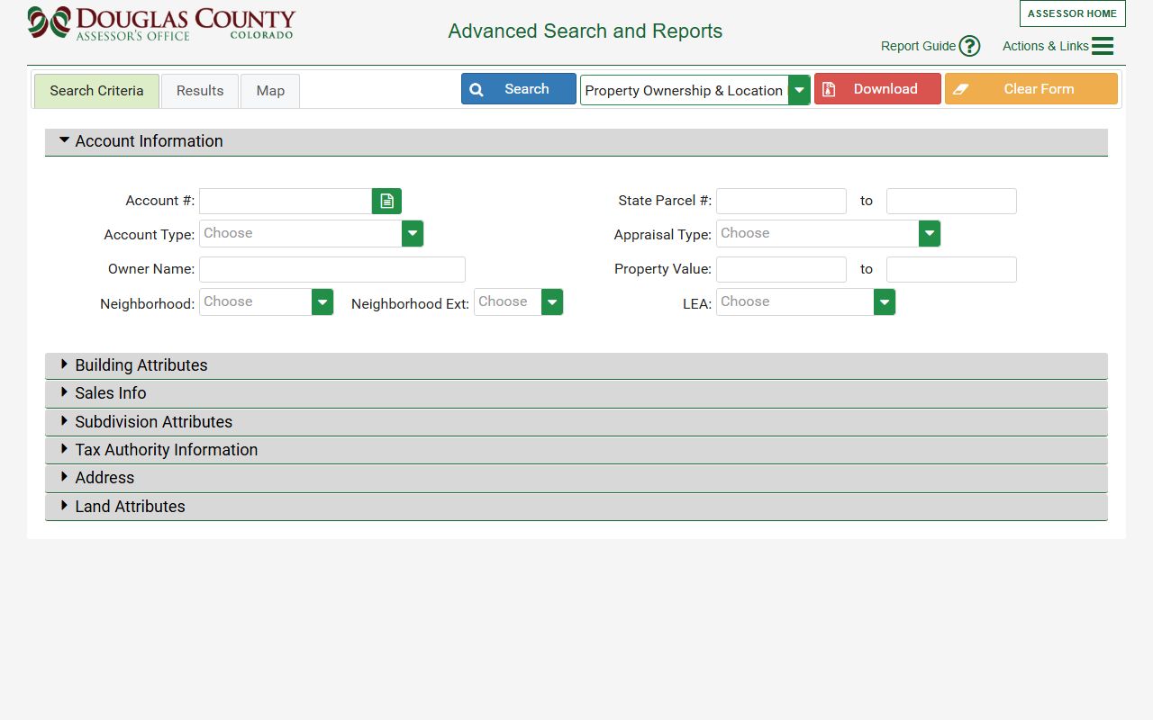 Douglas County Assessor property search system