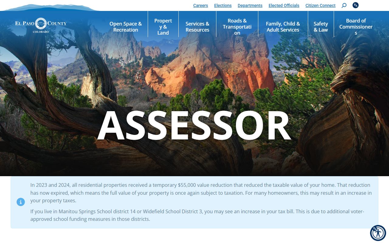 El Paso County Assessor homepage